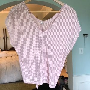 NWOT Lululemon pink knotted, mesh work out shirt